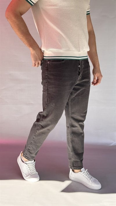 Likralı Koyu Kahve Boyfriend Pantolon