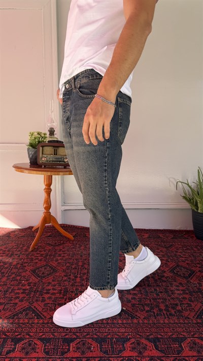 Mavi Yeşil Yıkamalı Boyfriend Jean