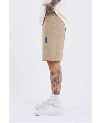 Casual Men Bej Relax Fit Pamuk Erkek Şort