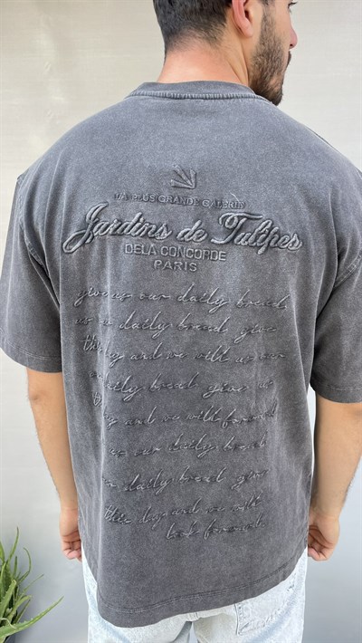Sırt Yazı Nakış Oversize T-shirt