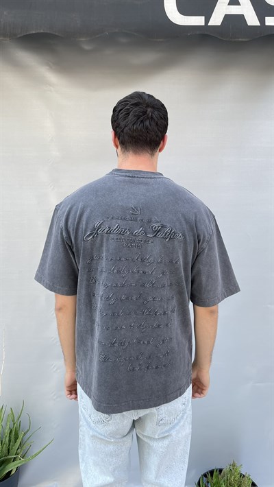 Sırt Yazı Nakış Oversize T-shirt