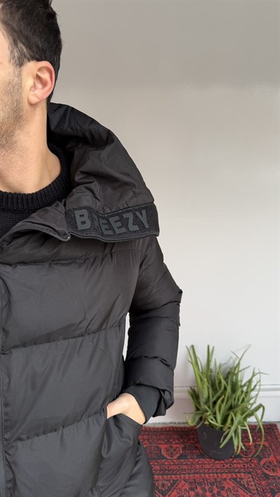 Casual Men Breezy Oversize Şişme Mont Siyah
