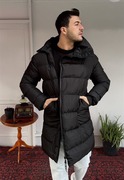 Casual Men Breezy Oversize Şişme Mont Siyah