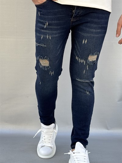 Tasarım Yırtık Detay Skinny Pantolon