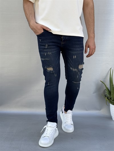 Tasarım Yırtık Detay Skinny Pantolon