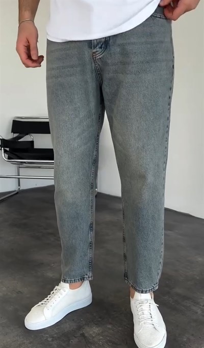 Yeşil Yıkamalı Boyfriend Pantolon 596