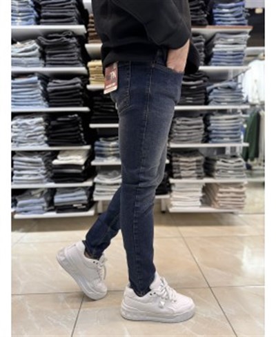 Yıkama Detay Lacivert Slim Fit Jean 424CslMa