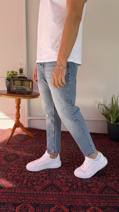 Yırtık-Yıkama Detaylı Boyfriend Jean