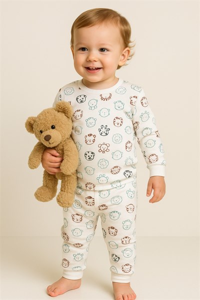 %100 pamuk çocuk alt üst pijama takımı