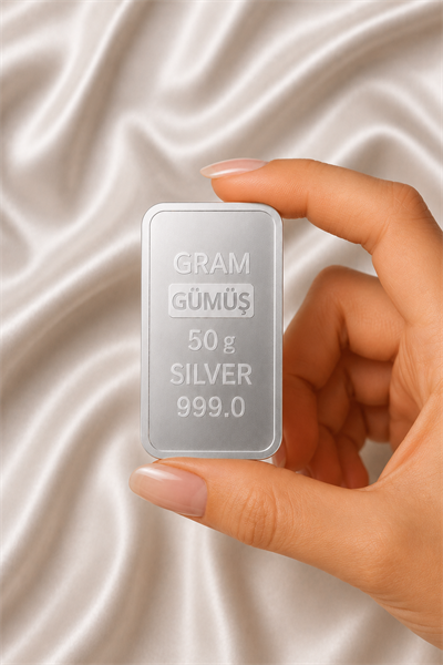 50 Gr (Gram) Külçe (999,0) Gümüş – Yatırımlık Gümüş