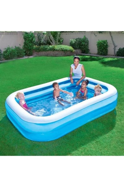 12819, Büyük Boy Dikdörtgen Şişme Aile Havuzu (211x132x46cm)