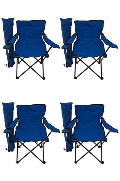 60x80 Katlanır Masa + 4 Adet Kamp Sandalyesi Katlanır Sandalye Piknik Plaj Sandalyesi Mavi