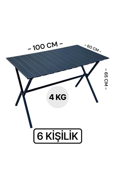 Alüminyum 6 kişilik Katlanır Kamp, Piknik Masası 100x60