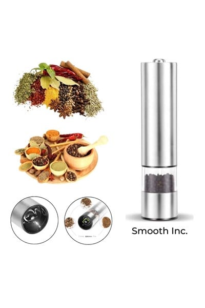 Cvs Paslanmaz Ayarlanabilir Otomatik Pilli Işıklı Tuz & Karabiber Baharat Öğütücü Tek