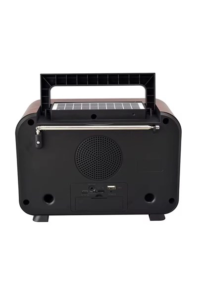 Rt-754 Şömine Görünümlü Solar Güneş Enerji Ahşap Nostalji Bluetooth Usb Sd Mp3 Radyo Müzik Kutusu