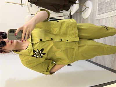 Cepli tasarım pantalon takım