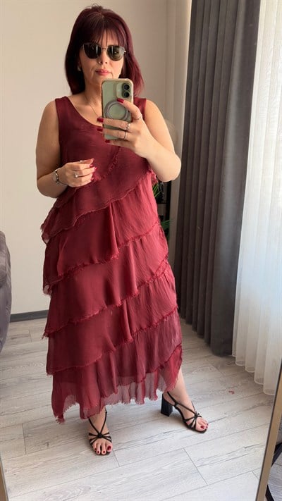 Katlı İpek Elbise