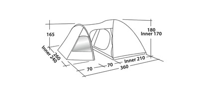 Easy Camp Blazar 400 Rustic Green Blackroom 9 M² & 4 Kişilik Yüksek Aile Çadırı