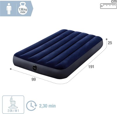 Intex Dura-Beam 64757 Tek Kişilik Ev Kamp Yatağı 