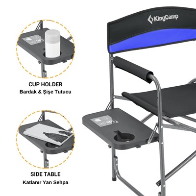 KingCamp Ash Comfort Katlanır Kamp Sandalyesi Blue