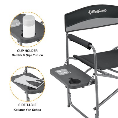 KingCamp Ash Comfort Katlanır Kamp Sandalyesi Grey