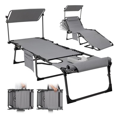 KingCamp Magnolia B10 Plus Hands-Free Premium 7 Kademeli Katlanır Şezlong Grey