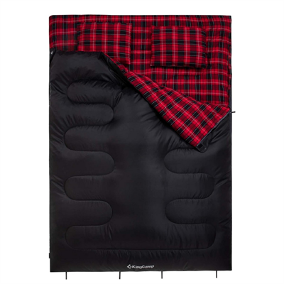 KingCamp Snowflake 300-D Ultra Çift Kişilik Uyku Tulumu Black