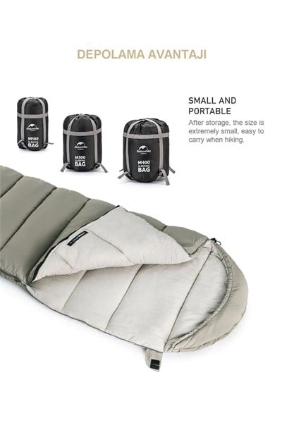 Naturehike M180s Pongee Pamuklu Uyku Tulumu -8°c Yeşil
