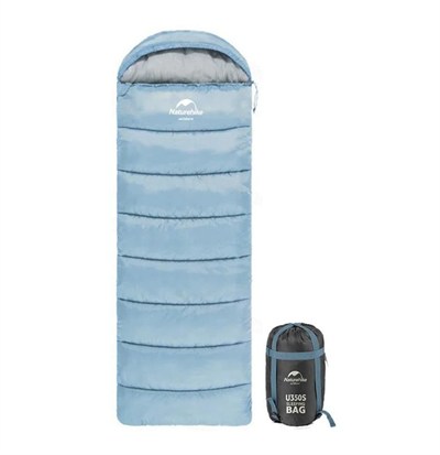 Naturehike U250 Zarf Tarzı Kapüşonlu Uyku Tulumu -10°c Mavi-Right