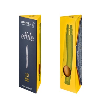 Opinel N°10 Effile Zeytin Saplı, İnce ve Keskin Çelik Çakı