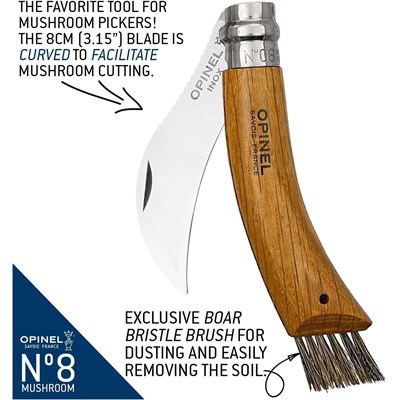 Opinel N°8 Deri Kılıflı Mantar Çakısı (Özel Kutulu)