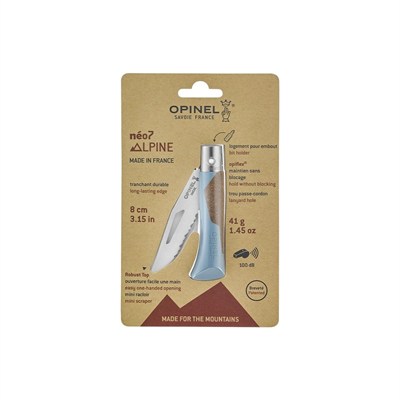 Opinel Neo7 Alpine Buzul Mavisi Saplı Tırtıklı Paslanmaz Çelik Çakı