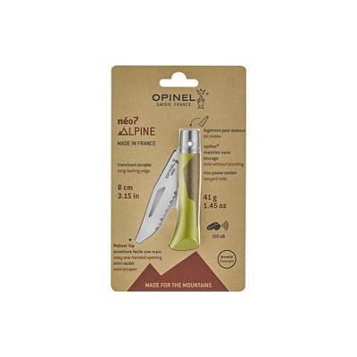 Opinel Neo7 Alpine Ihlamur Saplı Tırtıklı Paslanmaz Çelik Çakı