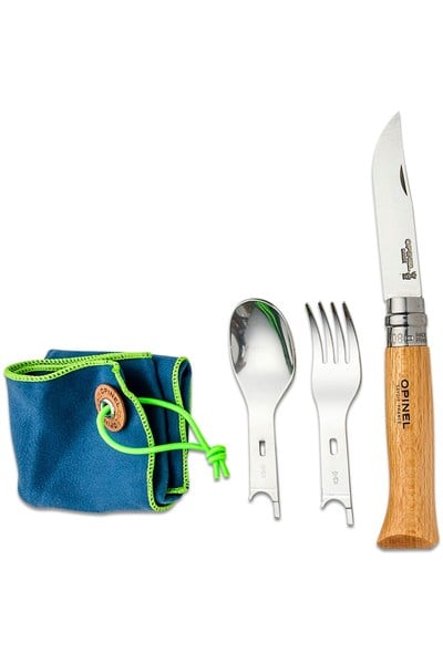 Opinel Picnic Plus Piknik Çatal & Kaşık Seti + N°8 Inox/Çelik Çakı