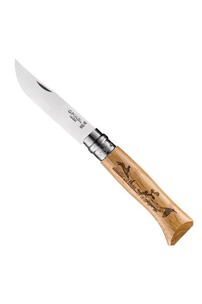 Opinel Yaban Tavşanı Desenli N°8 Meşe Saplı Inox/Çelik Çakı 