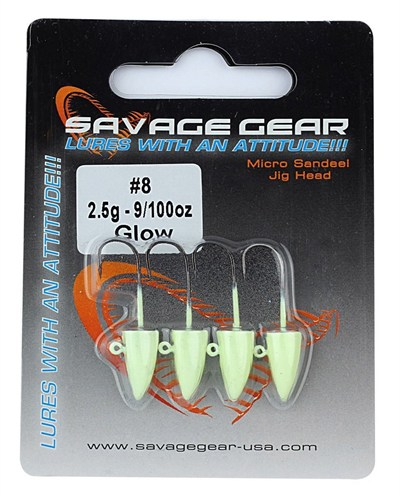 Savage Gear LRF Micro Sandeel Jighead Glow 4 Adet #8
