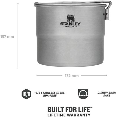 Stanley Üniseks – Yetişkin Cook Set For Two Pişirme Seti, Gri, Yükseklik: 11 Cm