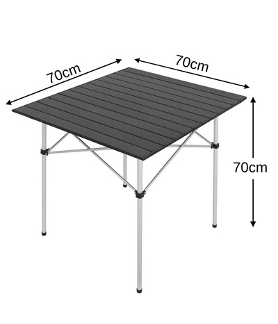 Yek Outdoor 2 Kişilik Alüminyum Kamp Masa Sandalye Seti - Siyah