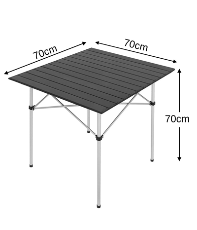 Yek Outdoor 4 Kişilik Alüminyum Kamp Masa Sandalye Seti - Siyah