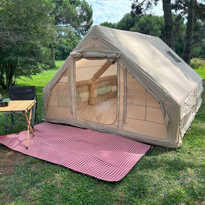 Yek Outdoor 420D Oxford 12 Kişilik 4 Mevsim Soba Çıkışlı Şişme Kamp Çadırı – Pompalı, 400x300x210 cm