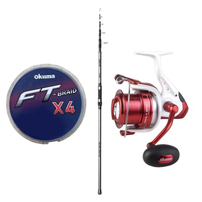 Yek Outdoor Göl ve Deniz Oltası Okuma Alaris Tele Surf 390 cm 100-200 gr Surf Kamışı&Okuma Wave X-8000 Olta Makinesi