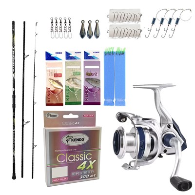 Yek Outdoor Hazır Olta Seti Kendo Palamita Surf 420cm 250gr 3 Parça Olta Kamışı&Okuma ARIA-5000a Olta Makinesi