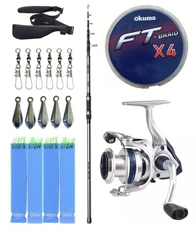 Yek Outdoor Hazır Olta Seti Okuma Alaris Light Tele Surf 420cm 100-250gr Surf Kamışı &Okuma ARIA-6000a Olta Makinesi