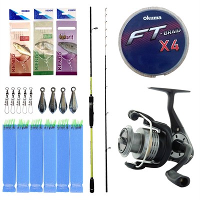 Yek Outdoor Hazır Tekne Oltası Seti Okuma Orata Tekne Kamışı 202cm 150-200gr 2 Parça Olta Kamışı&Okuma Revenger 55 FD Olta Makinesi