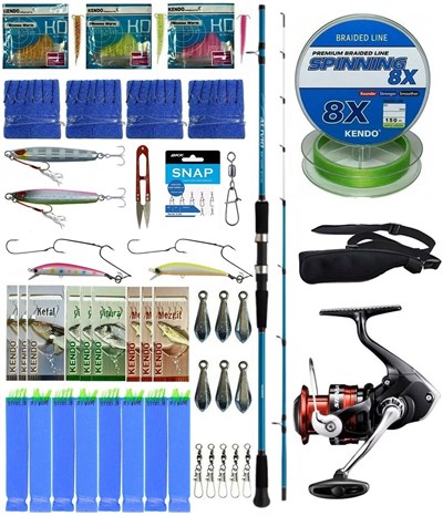 Yek Outdoor Hazır Tekne Oltası Seti Shimano Kamış Alivio Boat Quiver 2,10m 50-150g 2pc&Shimano Sienna 4000 Fg Spin Makinesi