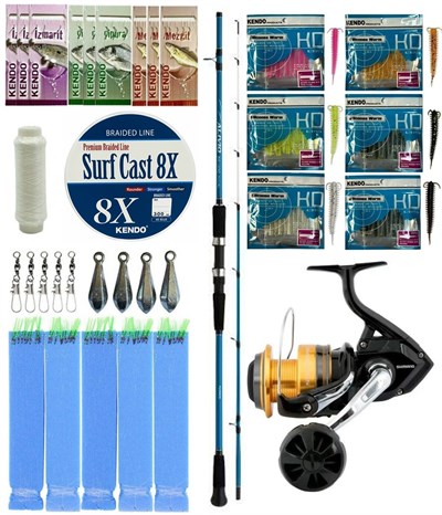 Yek Outdoor Hazır Tekne Oltası Seti Shimano Kamış Alivio Boat Quiver 2,10m 50-150g 2pc&Shimano Makina Socorro 6000 SW