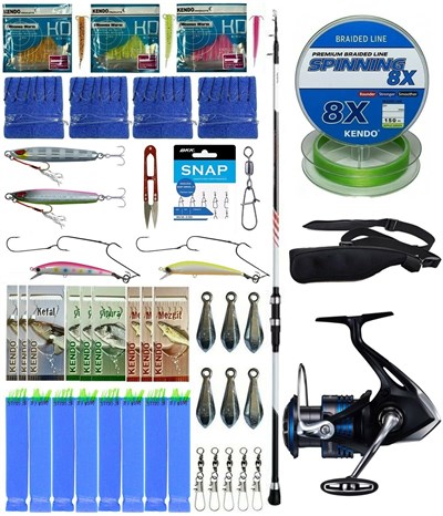 Yek Outdoor Hazır Tekne Oltası Seti Shimano Kamış Vengeance AX Boat Tele 1,80m 150g 3pc&Shimano Makina Nexave 4000 FI