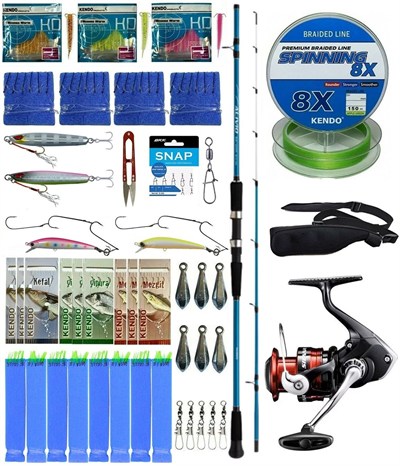 Yek Outdoor Hazır Tekne Oltası Seti Shimano Kamış Alivio Boat Quiver 2,10m 50-150g 2pc&Shimano Sienna 4000 Fg Spin Makinesi