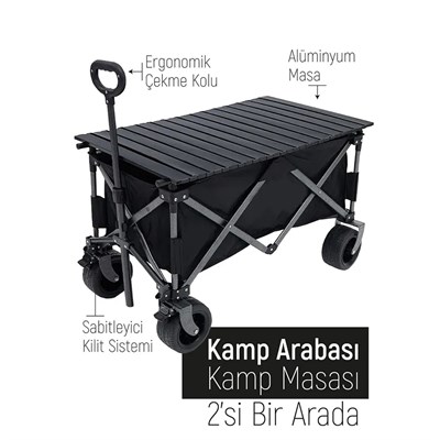 Yek Outdoor Katlanabilir Kamp Masalı Taşıma Arabası & Vagon Araba 