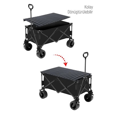 Yek Outdoor Katlanabilir Kamp Masalı Taşıma Arabası & Vagon Araba 